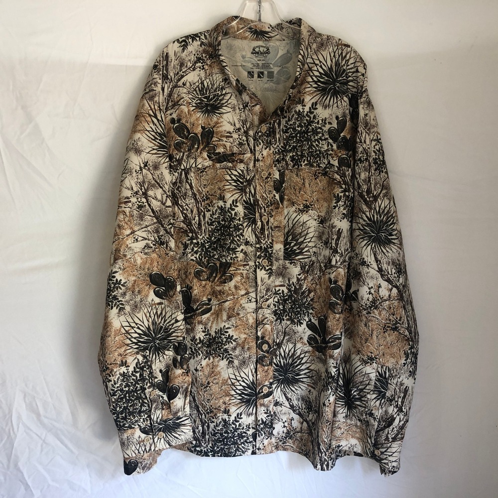 GameGuard Outdoors Mens 4XL Desert Camo MicroFiber Vented Fishing Shirt